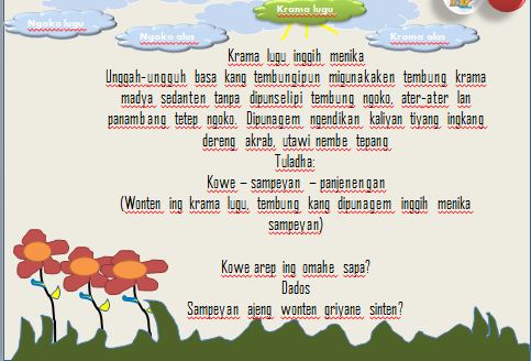 Pengertian Ngoko Lugu Lan Ngoko Alus : Krama lugu , yaiku kabeh