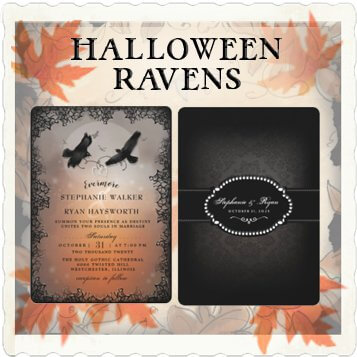 Halloween Ravens Wedding Invite