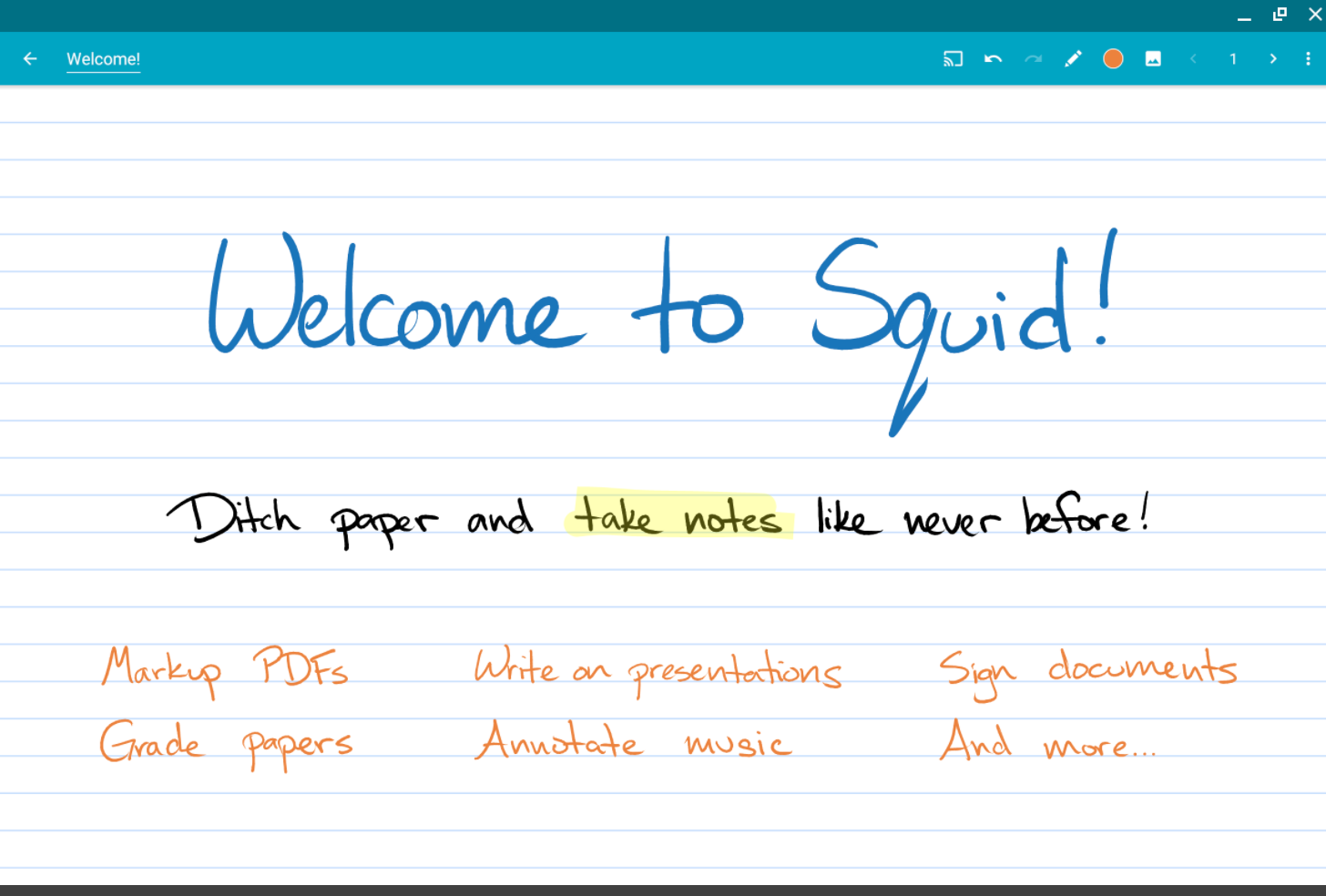 Squid A Good Application to Help Students Take Handwritten Notes on