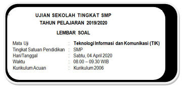 Soal Dan Kunci Jawaban Ujian Sekolah Mata Pelajaran Tik Smp Kurikulum 2006 Didno76 Com