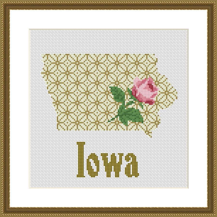 Tango Stitch easy cross stitch designs Iowa map cross stitch pattern