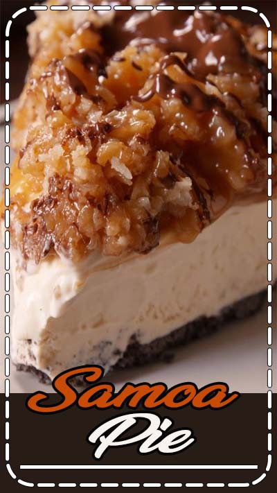 Looking for an easy caramel pie recipe? This Samoa Pie Recipe from Delish.com is the best.