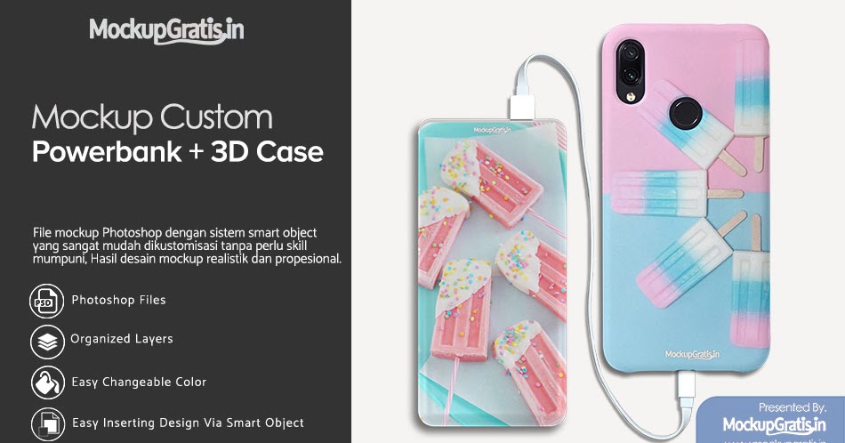 Download Mockup Custom Case Xiaomi Redmi Note 7 Powerbank Delcell Mars 10 000 Mah Gratis Mockupgratis In Download Psd Mockup Gratis PSD Mockup Templates
