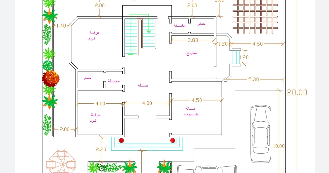 رسم هندسي رسم وتصميم مخططات هندسية ومعمارية أوتوكاد