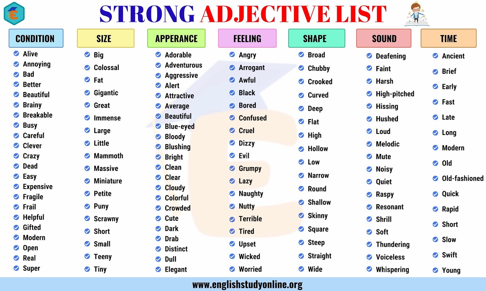 Strong And Weak Adjectives Worksheets