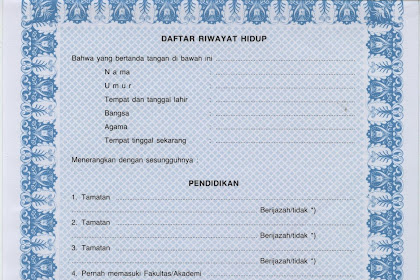 Contoh Daftar Riwayat Hidup