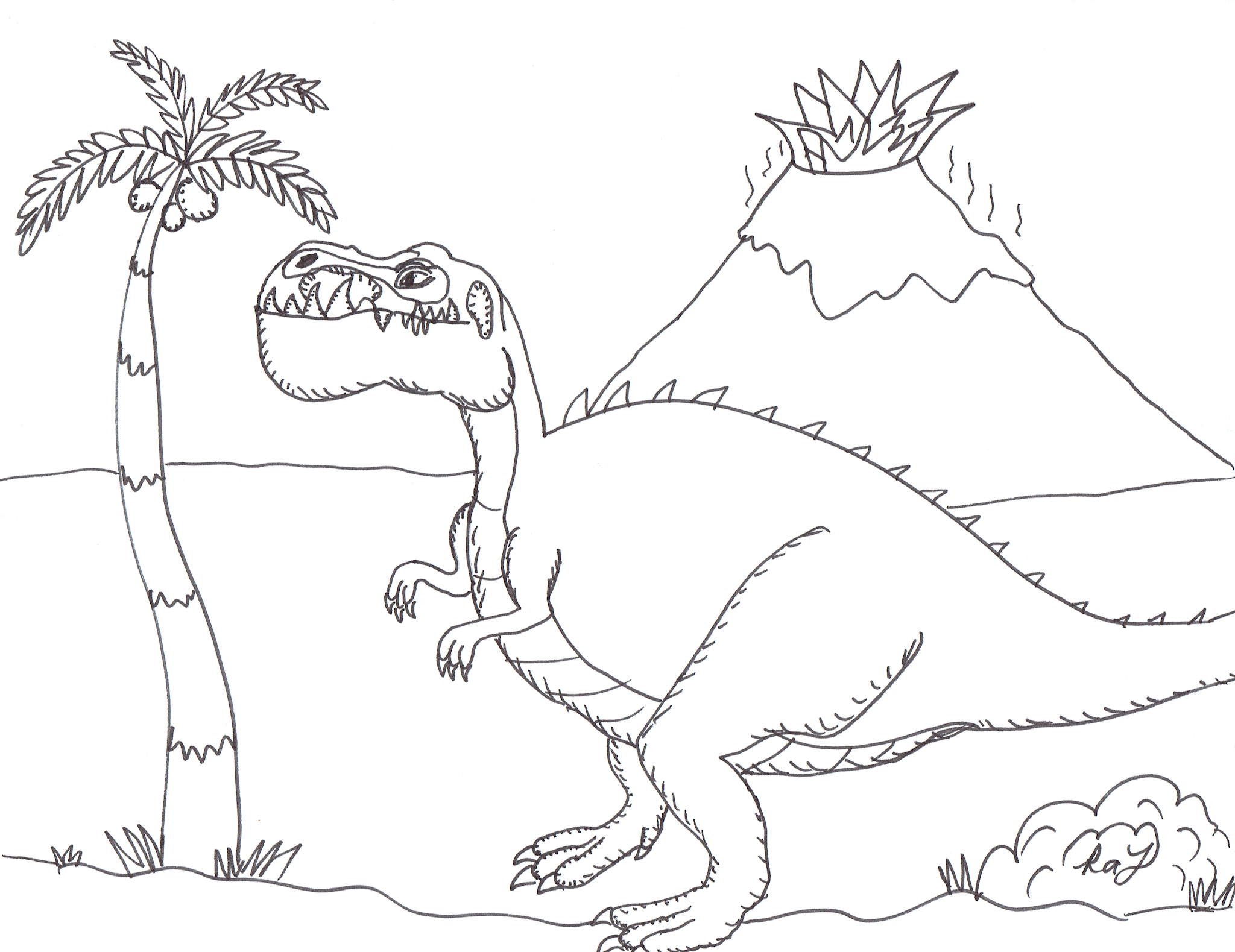 Robin's Great Coloring Pages: Gigantosaurus and Giganotosaurus (English