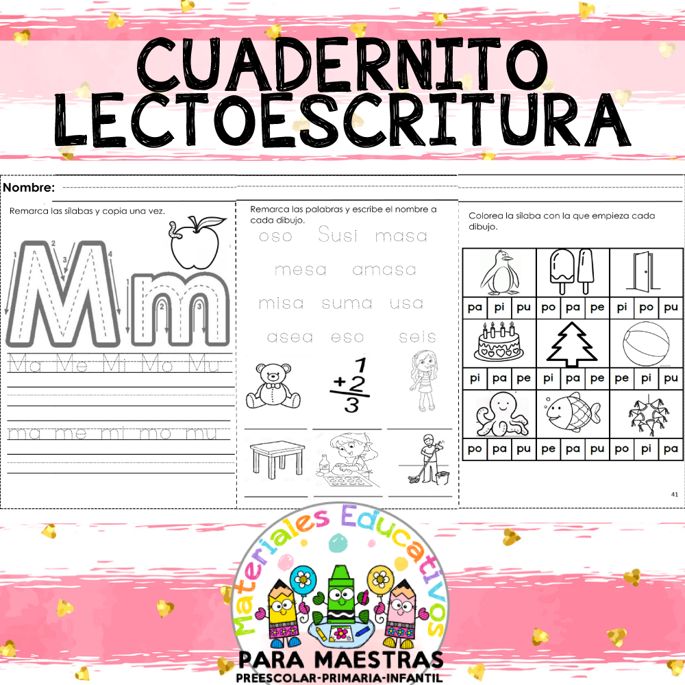 Cuaderno Caligrafía Primero LEE  Materiales Educativos para Maestras