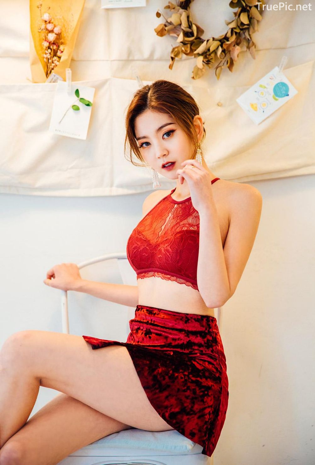 Korean Lingerie Queen - Lee Chae Eun - Red and Black Rabbit Lingerie - TruePic.net - Picture 16