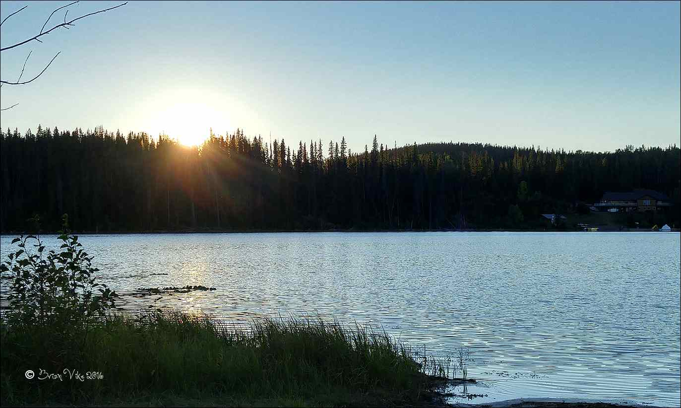 Northern Interior British Columbia Beautiful Sunset At Irrigation Lake