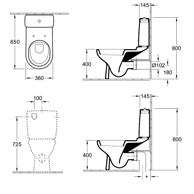 Modecor Toilet Suites Villeroy & Boch O.novo Back to Wall