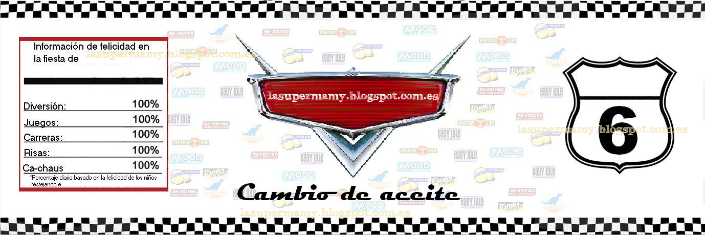 water labbels cars etiqueta botella agua cars