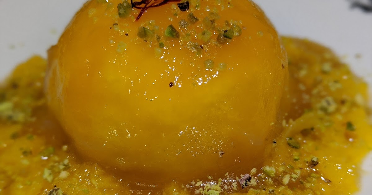 Mango Caramel Custard Dome Dessert