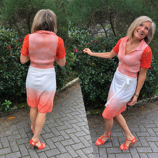 Orange & White Refashion Dress