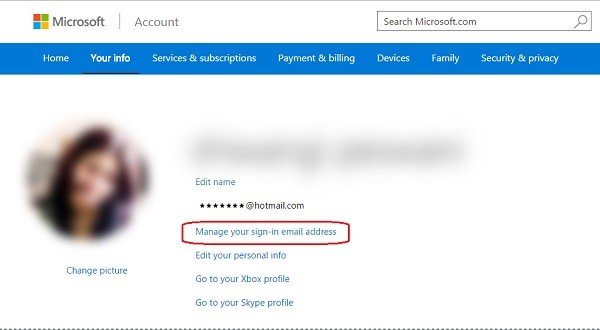 agregar crear alias de correo electrónico de Outlook