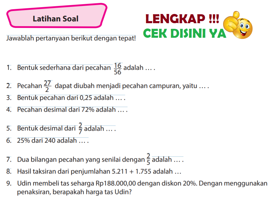 Lengkap Kunci Jawaban Latihan Soal Halaman 45 46 Kelas 4 Senang Belajar Matematika Simple News Kunci Jawaban Lengkap Terbaru