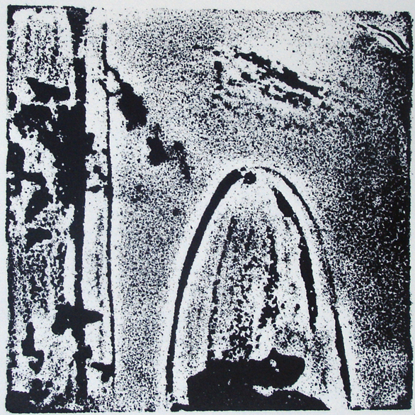 Michael Gage Etching lino Varnish as a resist
