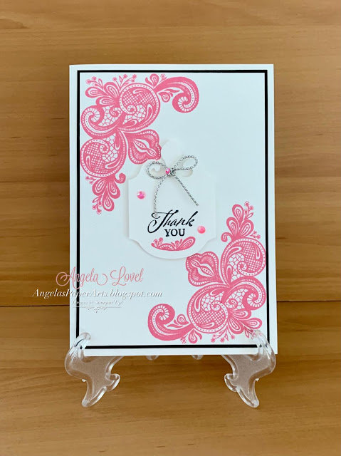 Angela's PaperArts: SU Elegantly Said thank you card in Polished Pink colour