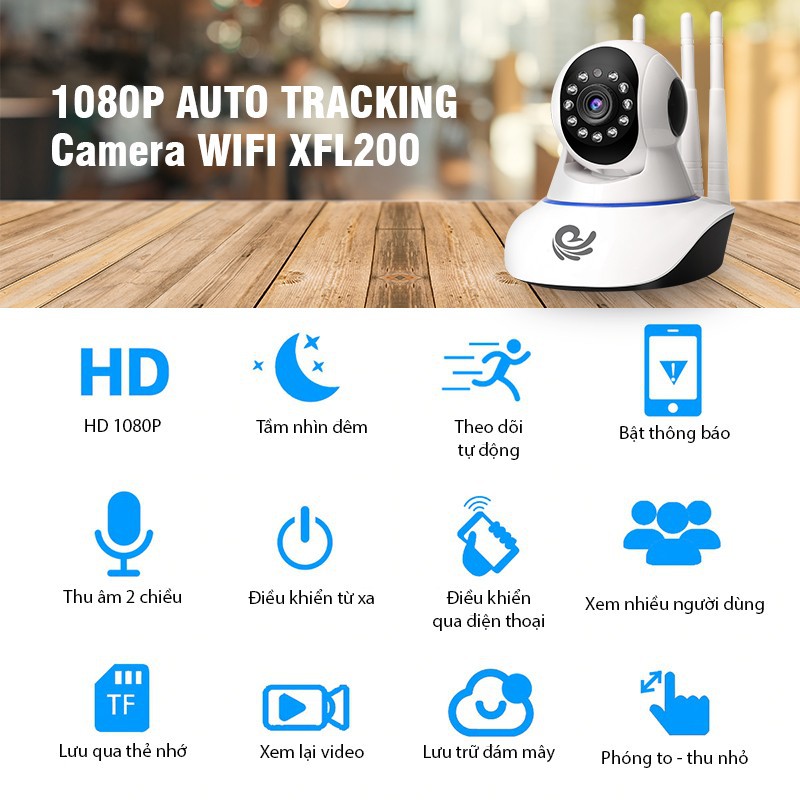 Camera quan sát WiFi CareCam 2.0MP 3 râu