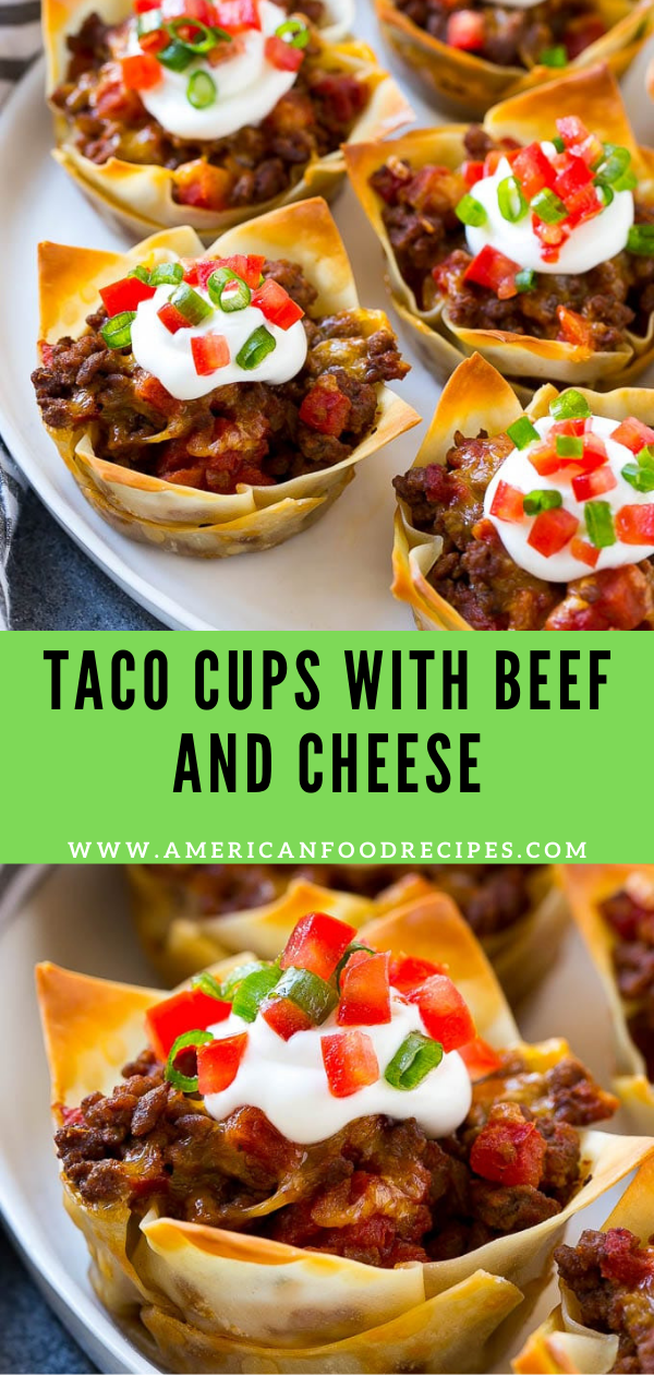 TACO CUPS WITH BEEF AND CHEESE