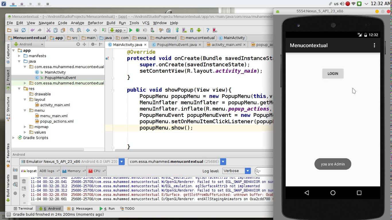 109 Android Studio Context menu كورسات بالعربي