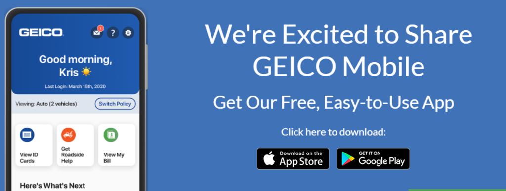 geico mobile insurance app