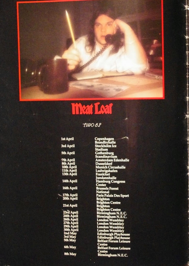 Top Of The Pop Culture 80s Meatloaf Neverland Express Tour Programme 1982