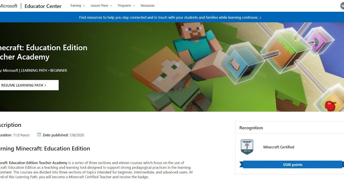 ІнфоХмара: Навчання з Microsoft. Learning Minecraft: Education Edition