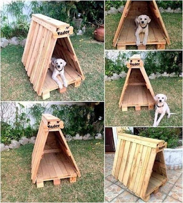 Casetas para perros hechas con palets reciclados