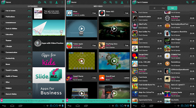 تطبيق الماركت الأمريكي Slideme Market لتحميل خدمات غوغل بلاي المحجوبة في بلدك (للأندرويد)