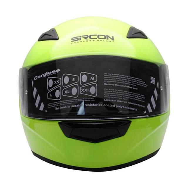 Helm Cargloss Sircon VR FP Full Face - Yellow Tampak Depan