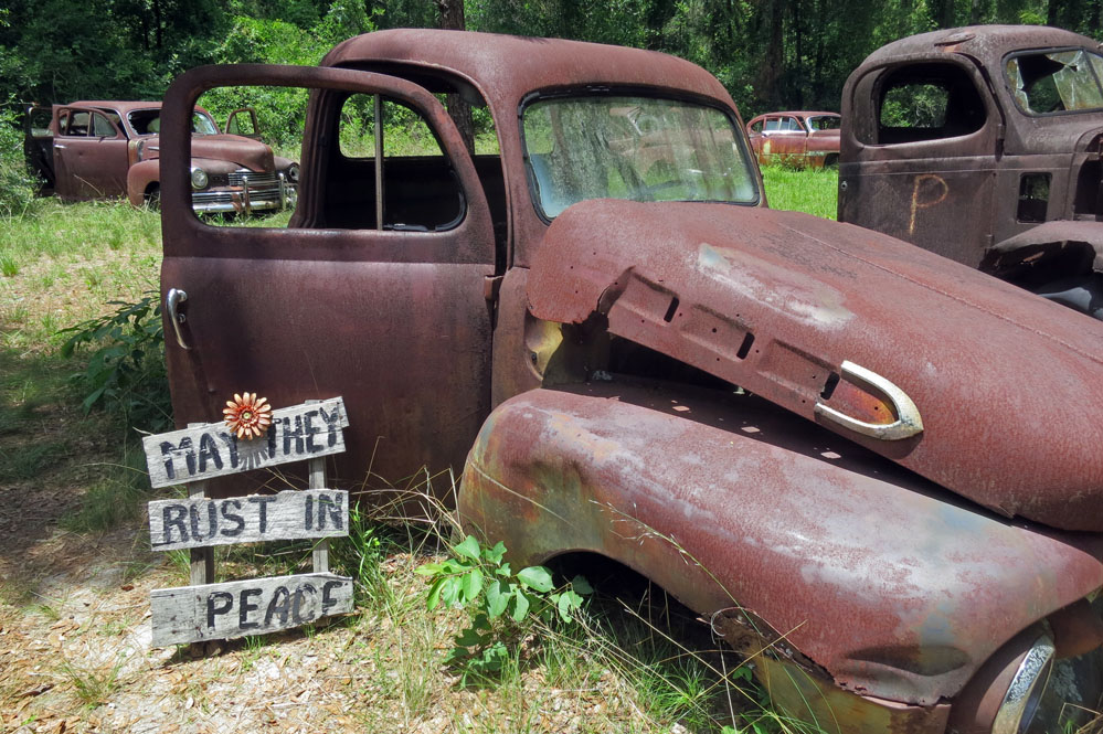 Rusting trucks and cars a Florida attraction