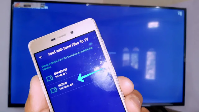 click on your tv name device selection in send files to tv