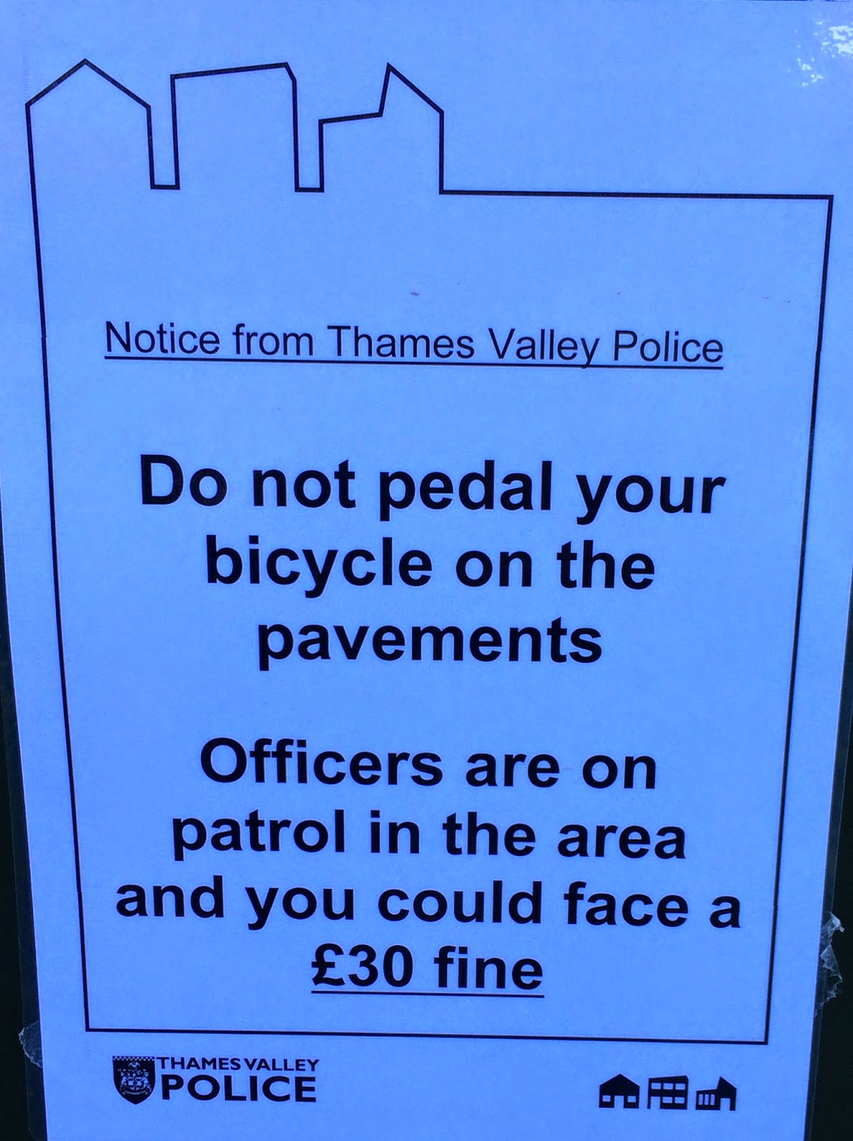 is cycling on the pavement illegal