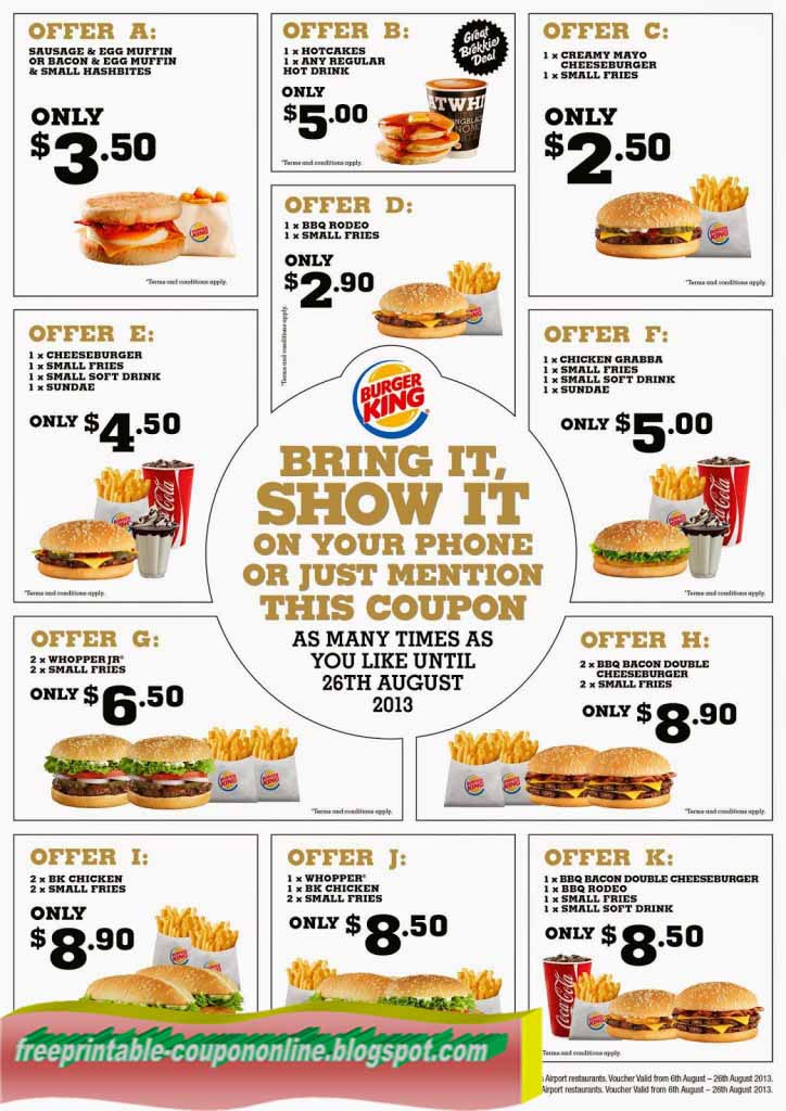 Burger king printable coupons april 2019
