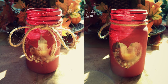 Red Mason Jar Candle