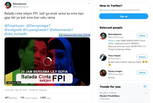 Twitter tentang Lily Sofia
