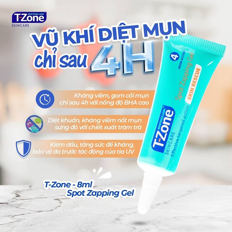 Gel ngăn ngừa mụn cấp tốc tinh chất tràm trà T-Zone 8ml