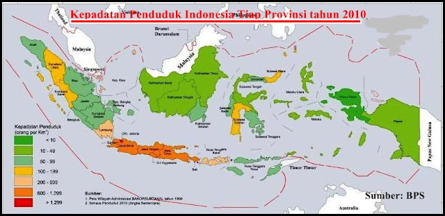 Amatilah peta persebaran kepadatan penduduk di Indonesia ...