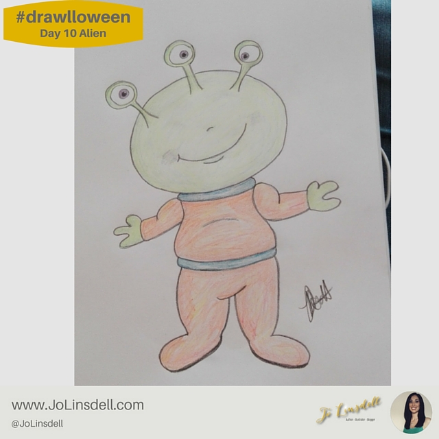 #drawlloween: Day 10 Alien #Halloween #Drawing #Challenge