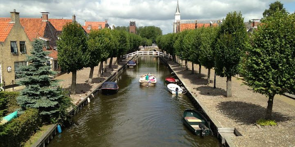 Canal in Sloten. Province Friesland. Netherlands.