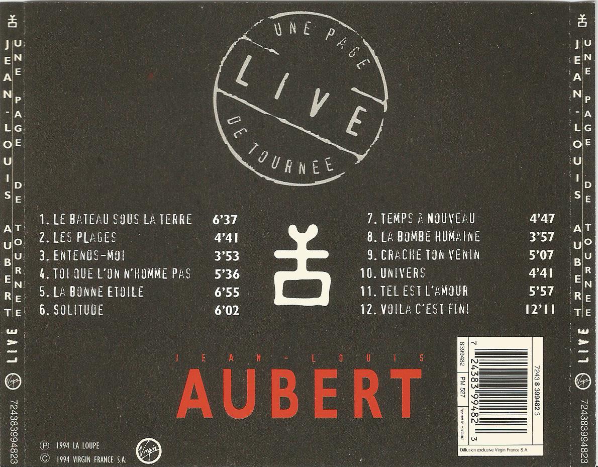 Jean Louis Aubert Une Page De Tournée CD-BOX-017: Jean-Louis Aubert