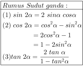 Contoh Soal Trigonometri Sudut Rangkap