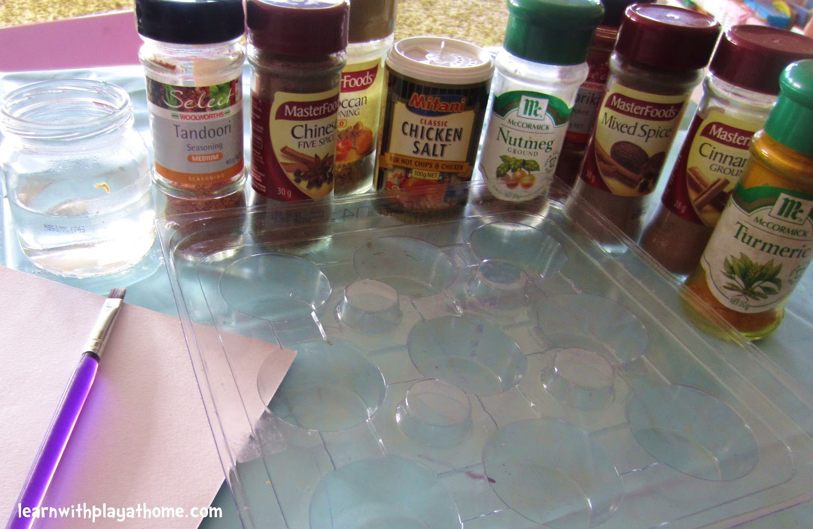Learn with Play at Home Painting with Seasoning and Spices. Sensory