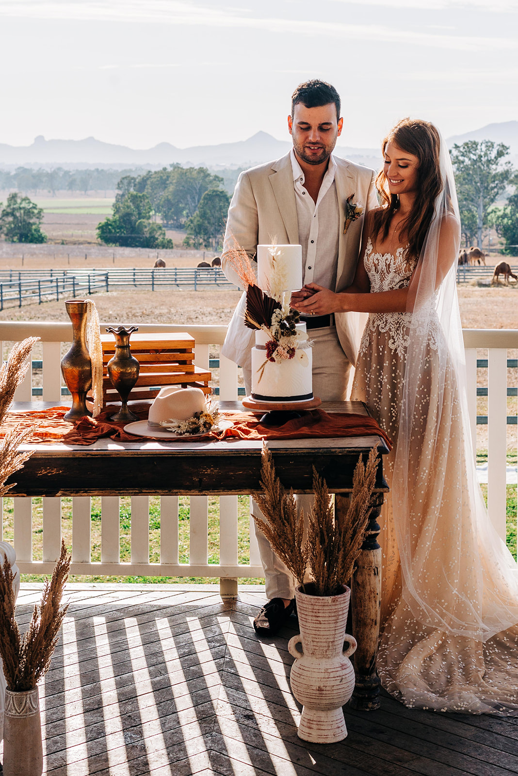to the aisle australia | champagne at sunrise summer land camels shoot