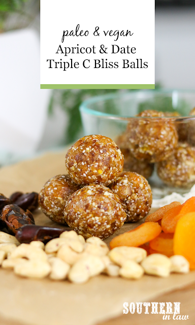 Apricot and Date Triple C Bliss Balls Recipe - gluten free, vegan, paleo, grain free