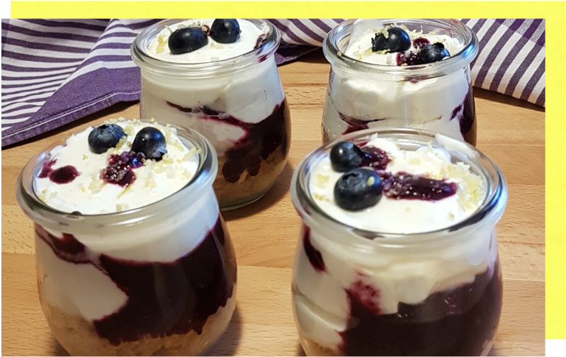 [Food] Frischkäsedessert mit Heidelbeeren und Lavendel