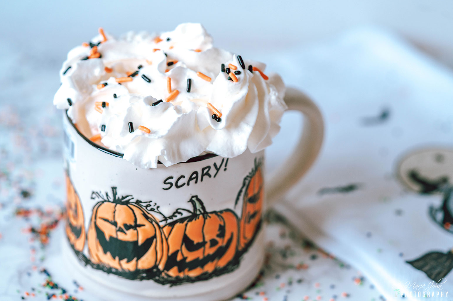 Scary Pumpkin Spice Hot Chocolate Drink