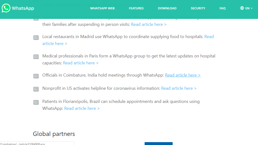 WhatsApp Has Launched a Coronavirus-Related information Center