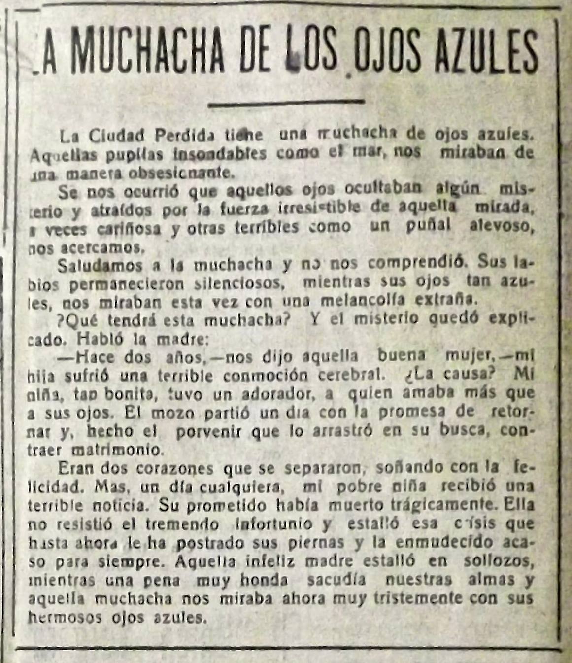 "LA MUCHACHA DE LOS OJOS AZULES" Tocopilla y su Historia